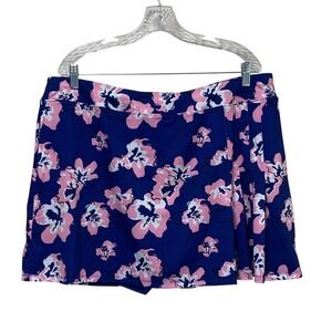 Sport Haley Lotus Skort Womens XXL Blue Pink Floral Elastic Waist Golf Tennis